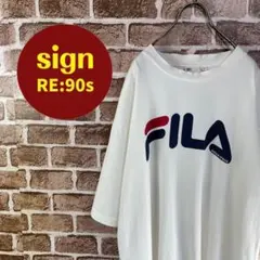 FILAフィラ　ビッグプリントロゴ　デザインTシャツ