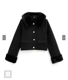 ビジューボタンファーショート丈コート［kz700］