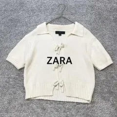 【ZARA】リボンディティールニット トップス 半袖のサムネイル