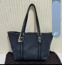 中古品　GUCCI グッチ　シェリーライン　GG柄トートバック　チャーム袋付き