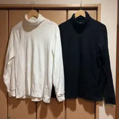 ユニクロ　UNIQLO タートルネック 2枚セット　ホワイト　ブラック