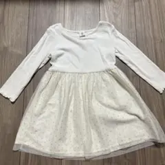 ベビーギャップ　100 ロンT チュニックワンピース　女の子　白　ドットかわいいのサムネイル