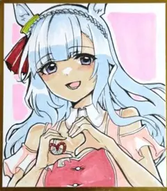 ウマ娘 メジロアルダン ファンアート めにしゅき 色紙 原画 手描きイラスト