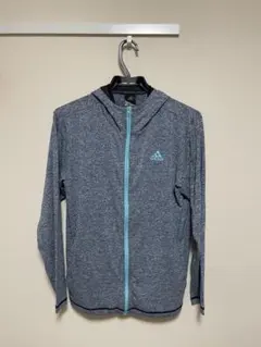 adidas フルジップ フードジャケット Mサイズ グレー