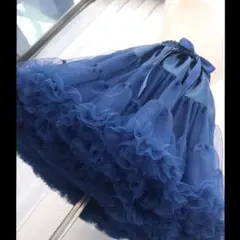 ネイビー フリル付き パニエ