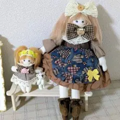 ハンドメイドドール*キーホルダー*チャーム*カントリードール*女の子*くま
