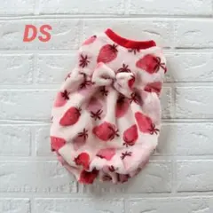 ハンドメイド犬服　バルーンワンピースDSいちごピンク