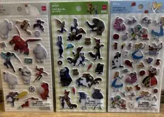 【値下】ディズニー　ベイマックス ズートピア　アリス　プクプクシール　3枚セット