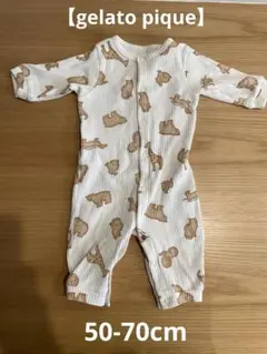 gelato pique 動物ビスケット柄ロンパース 50-70cm