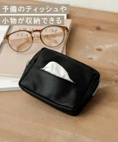 ポケットティッシュポーチ　マルチポーチ　小物入れ 3coins ブラック
