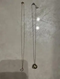 ハート型留め具のネックレス2点セット