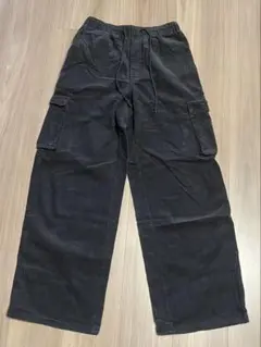 GU コーデュロイ カーゴパンツ ブラック S
