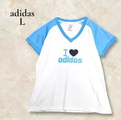 adidas ラグランTシャツ I♥adidas レディースL ロゴ