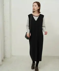 【美品】ROPEPICNIC・アンチピリングニットジャンパースカート