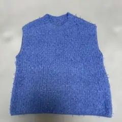 Mila Owen ライトブルー ノースリーブニット