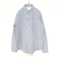 【チャオパニックティピー】シャツ(M) ストライプ ボタンダウン ブルー