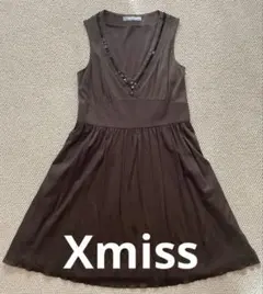 Xmiss ダークブラウン ノースリーブワンピースのサムネイル