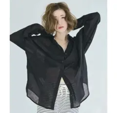 coca ガーゼ シャツ ブラック