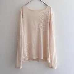 【極美品】ジュメロ ドローイングフラワーシアーT ピンク　春夏　花柄　おでかけ