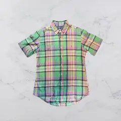 90‘s Ralph Lauren チェックシャツ　マルチカラー　グリーン　M