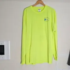 JERZEES 企業物　Tシャツ ロンT XL 蛍光　イエロー 両面プリント