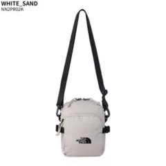 ノースフェイスロゴ刺繍ショルダー クロスミニバッグ ホワイトサンド