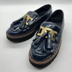 美品】TOD'S トッズ 厚底 タッセルローファー 39 ブラウン系 Q27