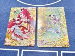 ひみつのアイプリ　4だん　フェザーグランプリクールレッド　ラブリーグリーン　星4