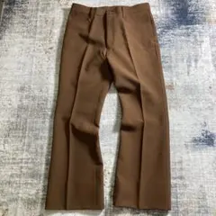 00s フレア スラックス ベルボトム ブラウン ビッグベル ロゴ 刺繍