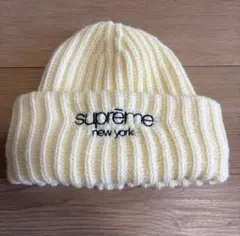 シュプリーム supreme ニット帽　クリーム色 ビーニー