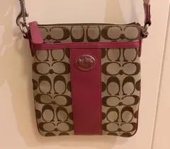 COACH ショルダーバッグ　ベージュ　ピンク