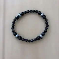 Roenスカルモチーフ ブラックビーズ ブレスレットのサムネイル