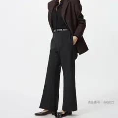 UNIQLO＊スマートフレアパンツ 丈短め ブラック S