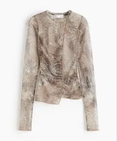 完売！新品！H&M◆ドレープメッシュトップス　シアートップス　ジャカードトップス