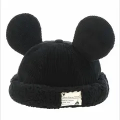 ミッキー耳付き帽子 54cm キッズ もこもこ ディズニーリゾートファンキャップ