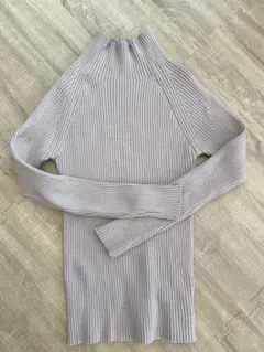 SENSE OF PLACE リブ編みニット 長袖ライトベージュ