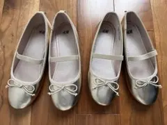 H&M ゴールド バレエシューズ　姉妹用