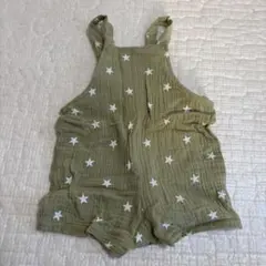 グリーン 星柄ロンパース