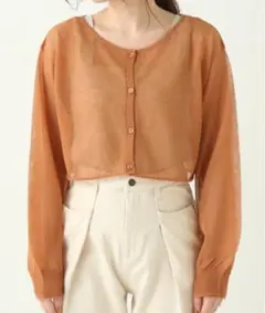 ショートシアーニットカーディガン　2枚セット