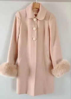 アプワイザーリッシェ　4wayフォックスファーコート　パールフラワーボタン付き