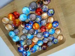 ガラスビーズ ギャラクシー柄　62個セット 10種類