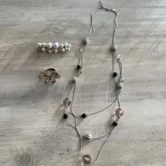 ネックレスとパールバレッタ指輪セット