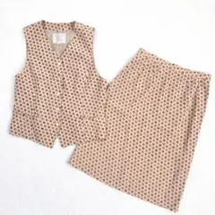 希少✨バーバリー ベスト スカート セット 金ボタン 総柄 ヴィンテージ 90sのサムネイル