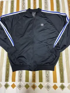 アディダス◼️80sビンテージ国旗黒タグ◼️トラック・ジャージジャケット◼️3本ライン