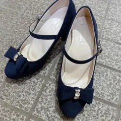 ミッシュマッシュ　パンプス　ハイヒール　リボン付きパンプス