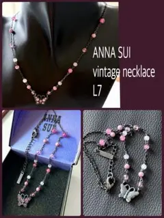 ANNA SUI バタフライ ネックレス ピンク未使用品L7のサムネイル