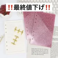 【‼️ラスト1点‼️】韓国雑貨　カバー　貯金　ピンク　バインダー　A6　リング付