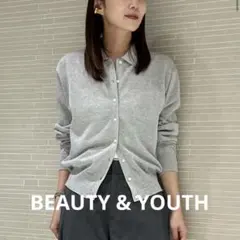 未使用BEAUTY & YOUTHシアーラメ カーディガンーウォッシャブル