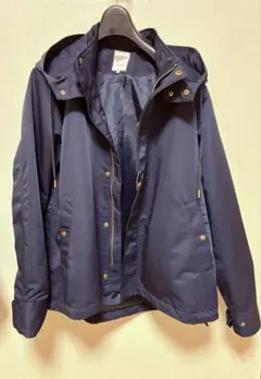 ネイビー フード付きジャケット ポリエステル100%