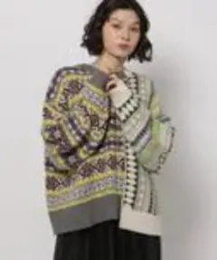 niko and…　リメイク風フェアアイルニットプルオーバー